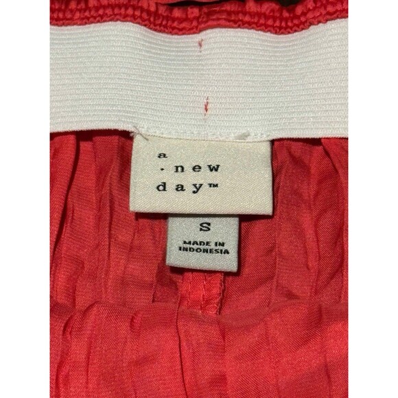 A New Day Women's Pleated Crinkle Satin Maxi Skirt by A New Day Coral Small - Picture 7 of 13